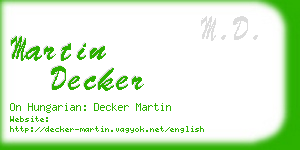 martin decker business card